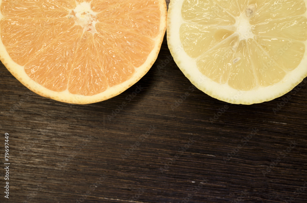 fresh ripe cutted oranges and lemons fresh ripe cutted oranges and lemons