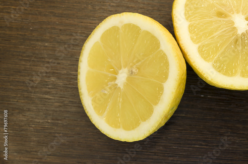 fresh ripe cutted lemons