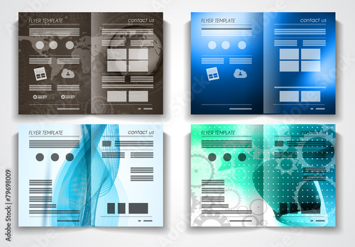 Vector tri fold brochure template design or flyer layout