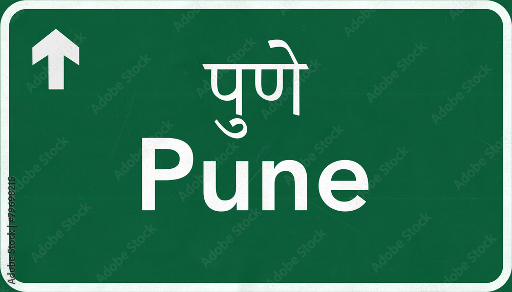 Pune India Highway Road Sign Pune India Highway Road Sign