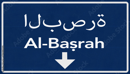 Al Basrah Highway Road Sign