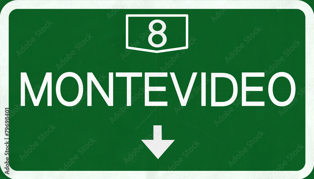Montevideo Highway Road Sign