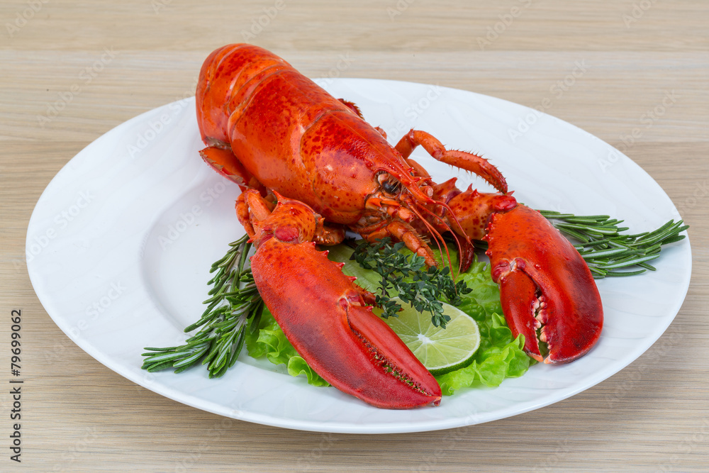 Boiled lobster