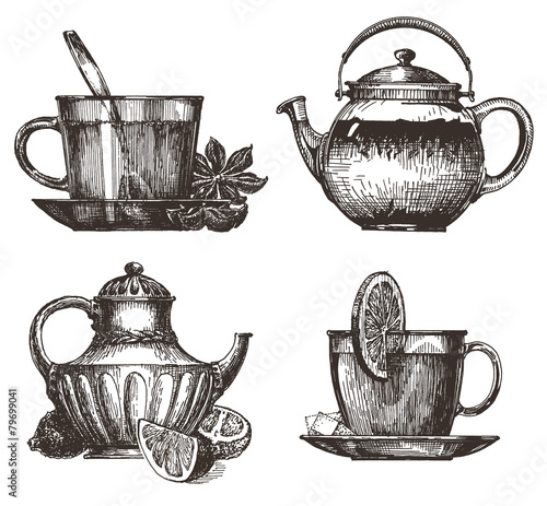 tea party vector logo design template. drink or food icon.