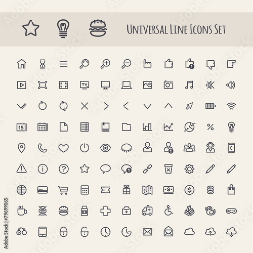 Set of Line Universal Icons