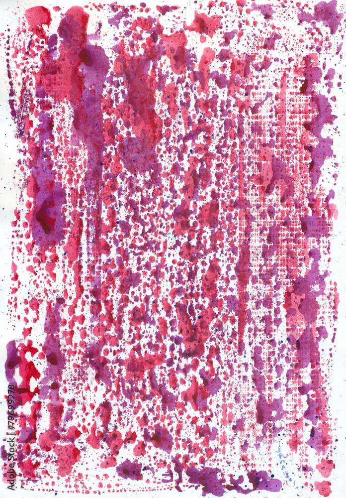 Watercolor abstract background. Pink, red spots and streaks. Watercolor abstract background. Pink, red spots and streaks.