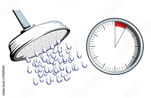 Shower head and timer