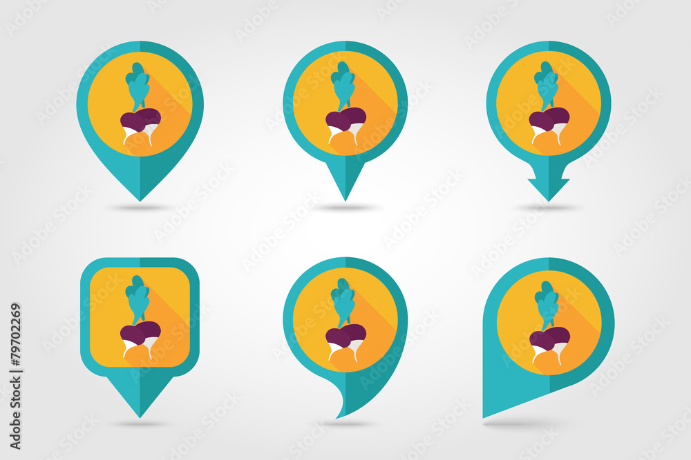 Radish flat icon with long shadow Radish flat icon with long shadow