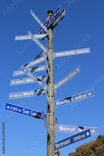 City distances - sign in Los Angeles