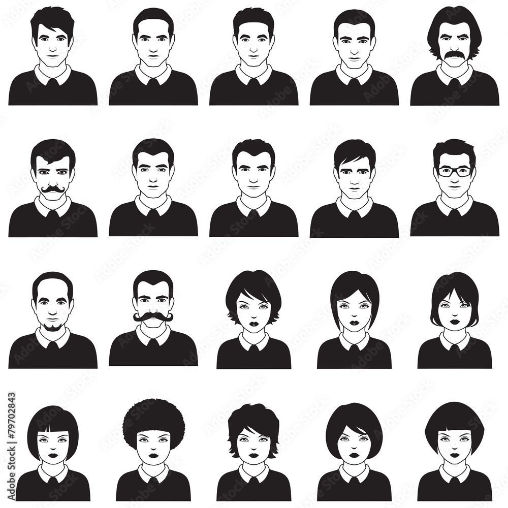 vector flat people face, avatar icon, cartoon character vector flat people face, avatar icon, cartoon character