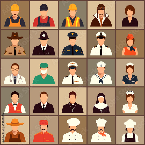 vector icon workers, profession people, cartoon vector