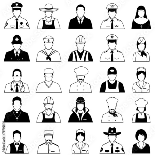 vector icon workers, profession people, cartoon vector