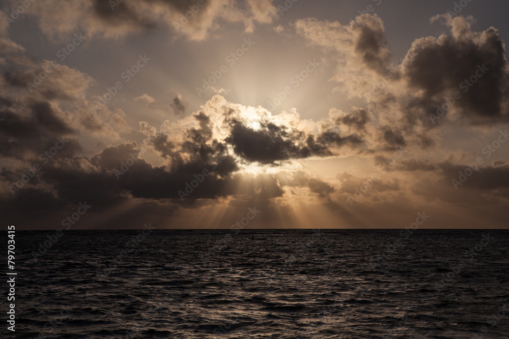 Obraz premium Sunrise on Caribbean Sea