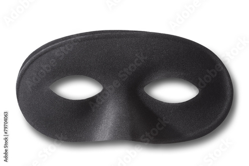 Black mask with soft shadow on white, clipping path