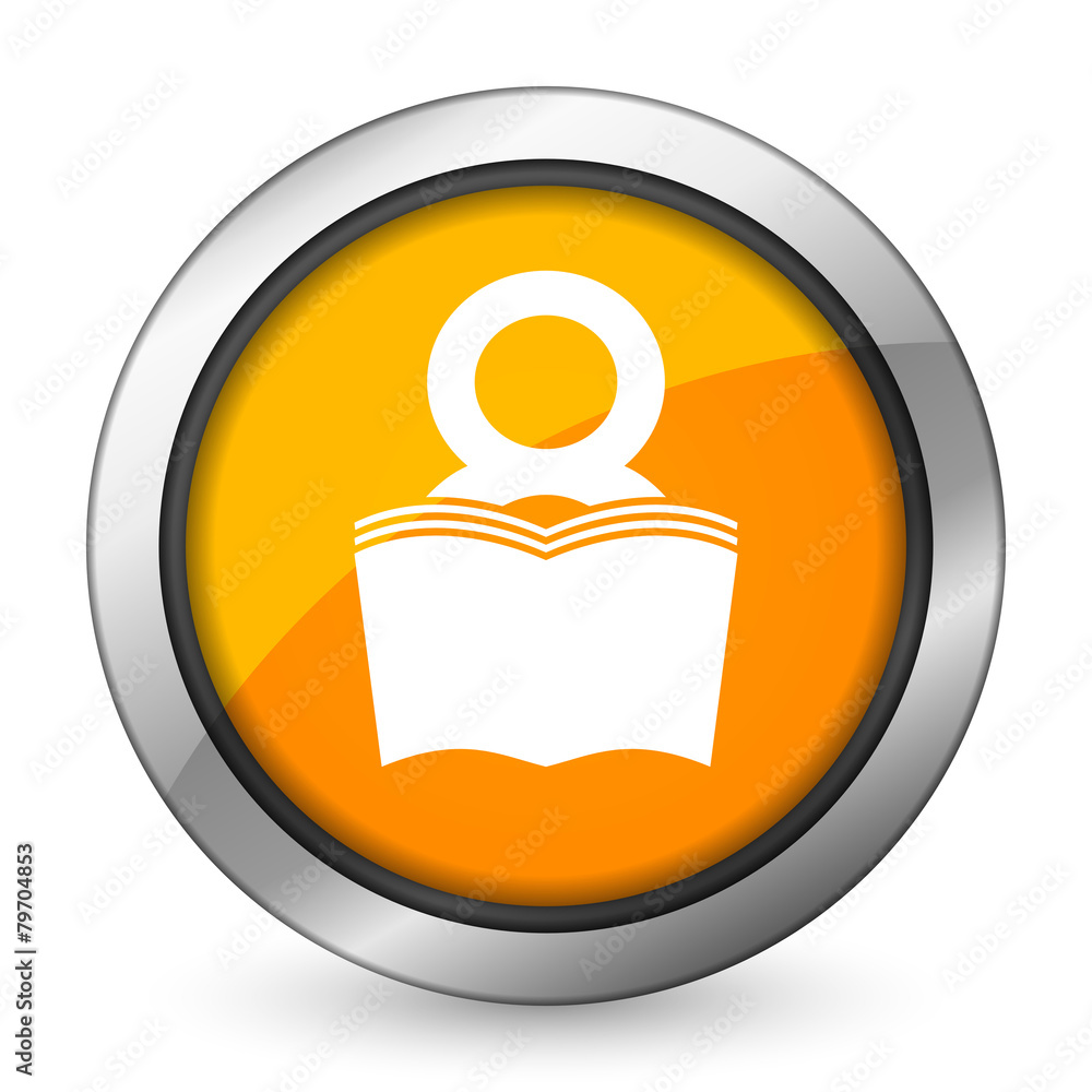 book orange icon reading room sign bookshop symbol book orange icon reading room sign bookshop symbol