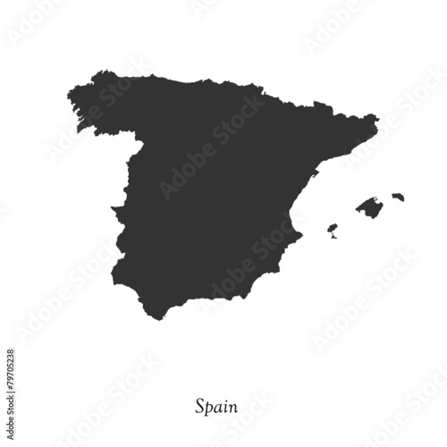 Black map of Spain for your design