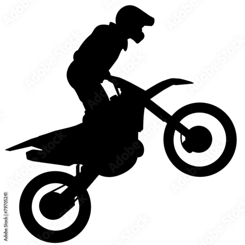 Silhueta de motociclista - atleta a praticar motocross photo