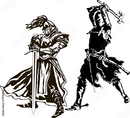 Two knights Templar Vector