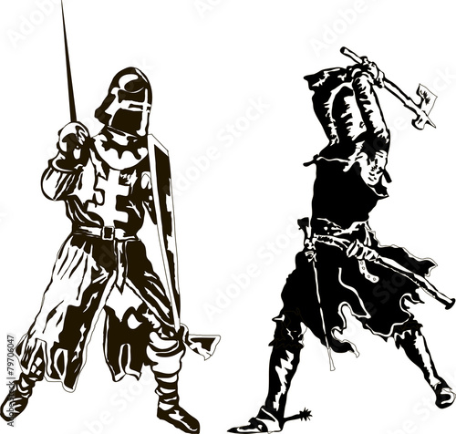 Two knights Templar Vector
