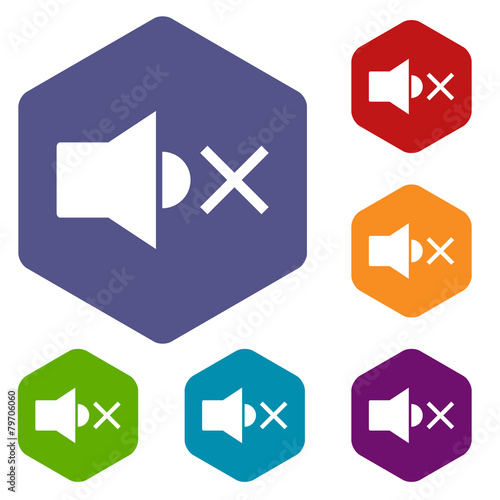 No sound rhombus icons