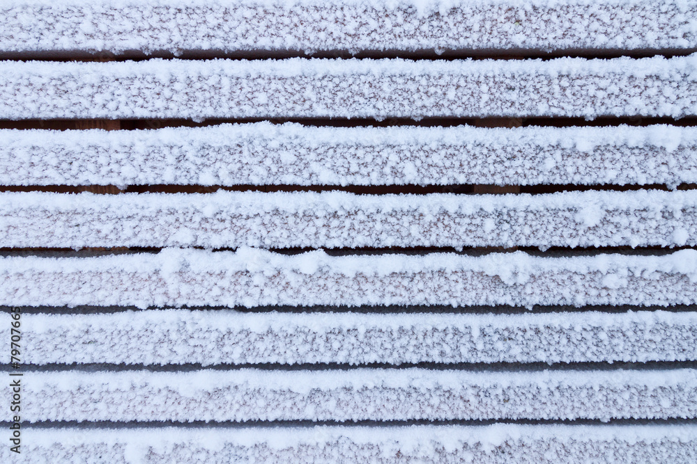 Hoarfrost on wooden wall background, frosty texture Hoarfrost on wooden wall background, frosty texture
