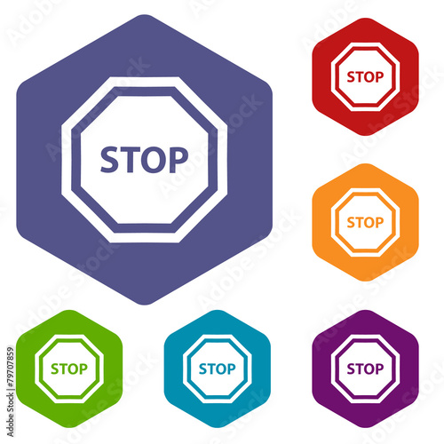 Stop rhombus icons