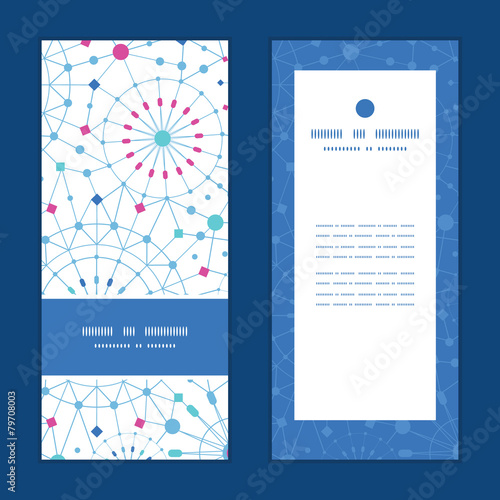 Vector blue abstract line art circles vertical frame pattern