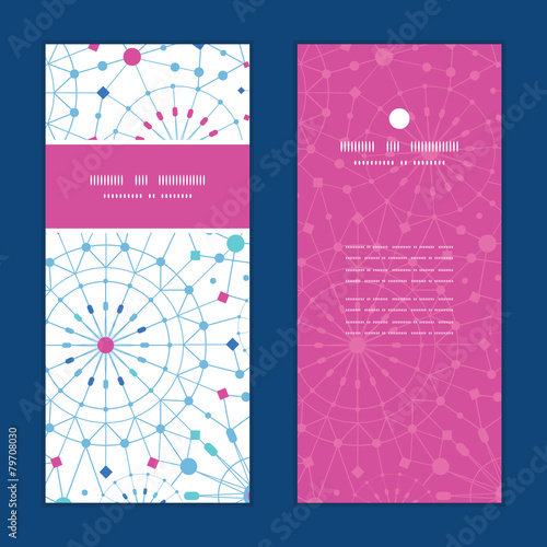 Vector blue abstract line art circles vertical frame pattern