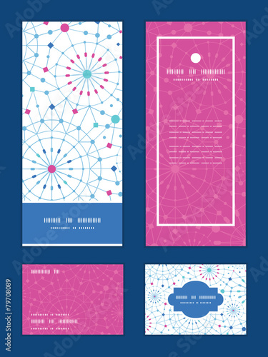 Vector blue abstract line art circles vertical frame pattern