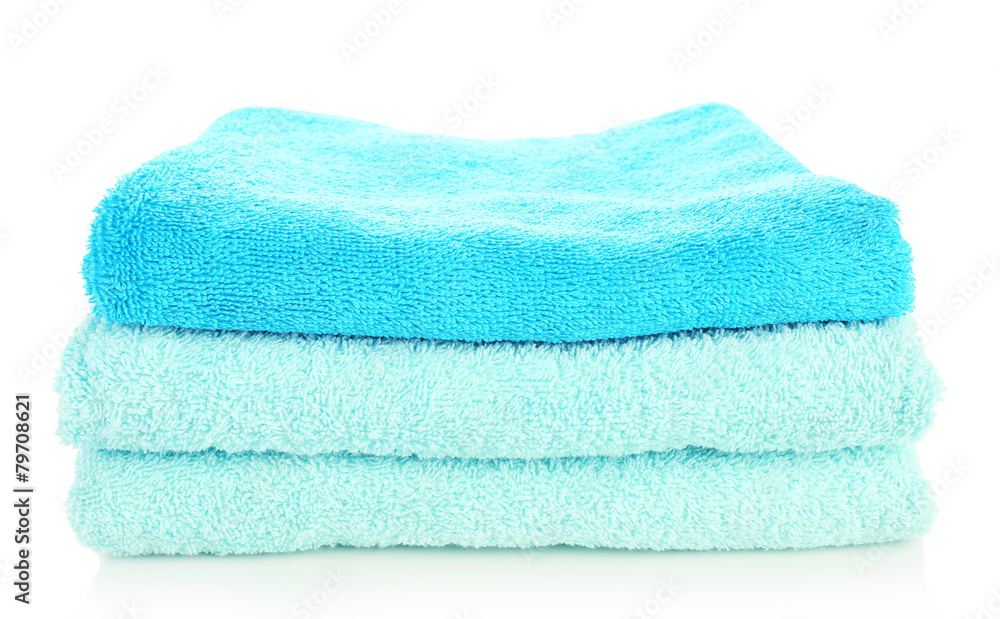 Stack of towels isolated on white Stack of towels isolated on white