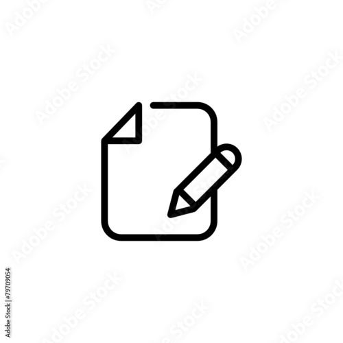 Add Note Trendy Thin Line Icon
