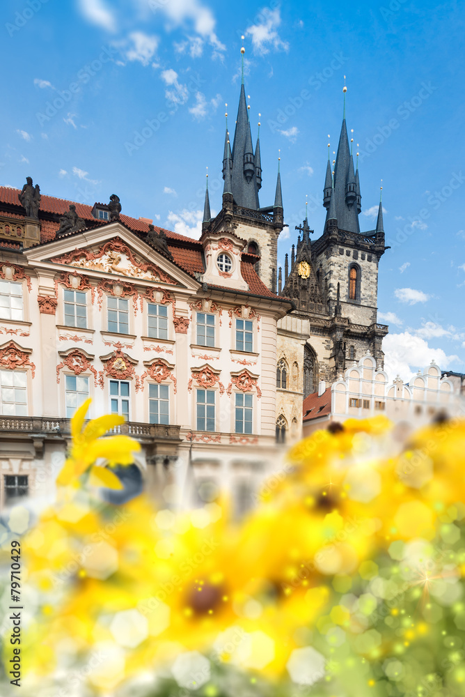 Fototapeta premium Prague main square in summer