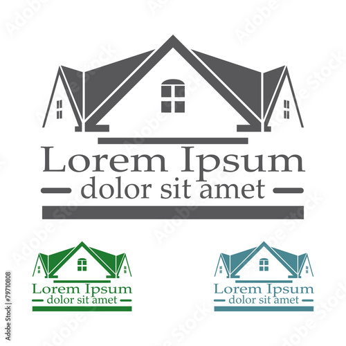 Real Estate vector logo template color set. Realty architecture