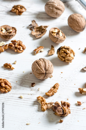 Walnuts on the table