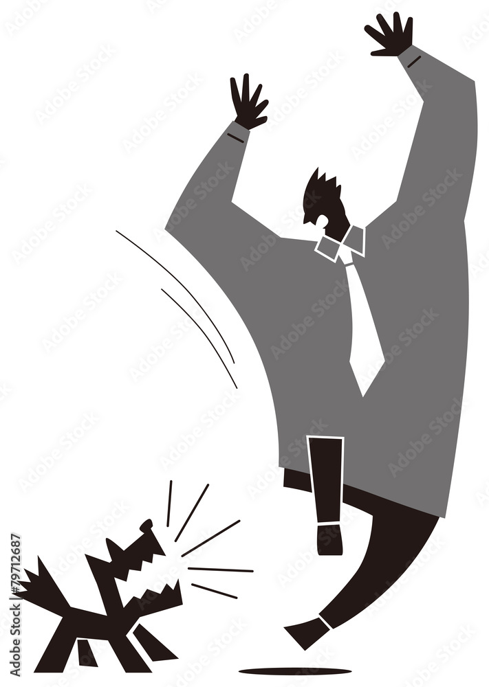 犬に吠えられるビジネスマン Stock Vector Adobe Stock