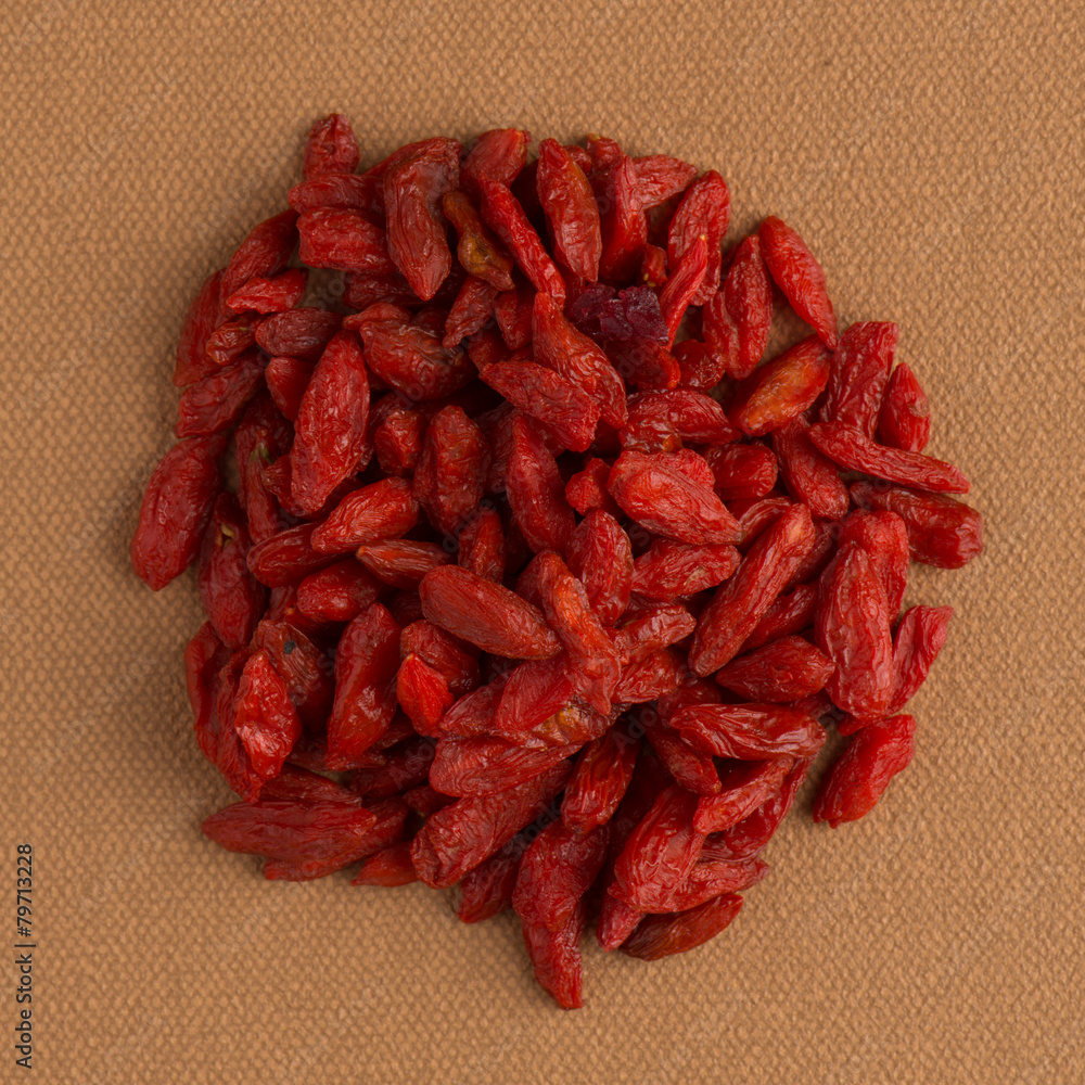 Circle of dry red goji berries Circle of dry red goji berries