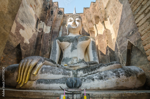 Ancient buddha statue. Sukhothai Historical Park, Sukhothai Prov
