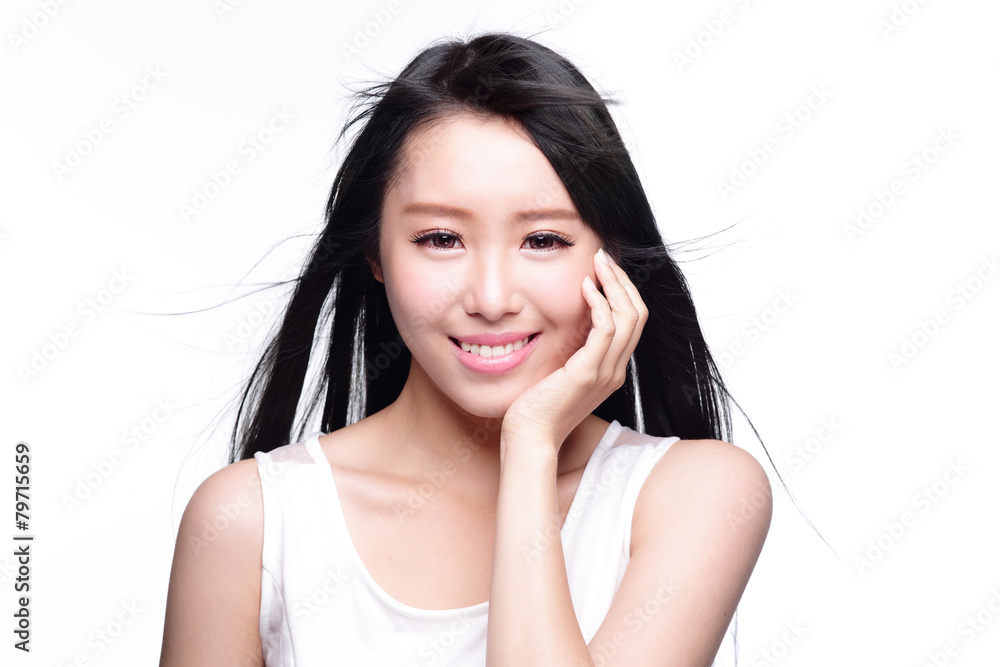 Fototapeta premium Beautiful woman smile face