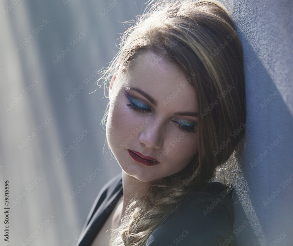 Thoughtful blonde woman Thoughtful blonde woman