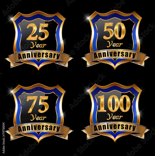 set of anniversary elements, 25 year anniversary badge photo