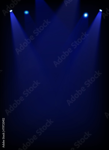 Stage theater on blue background