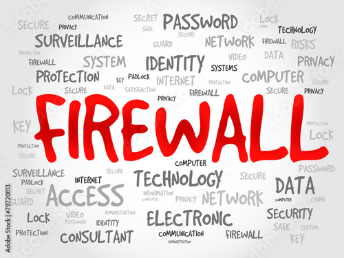 FIREWALL word cloud, security concept