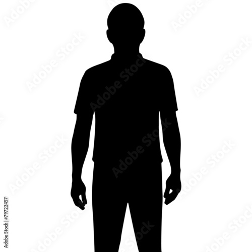 Silhouette man isolated on white background