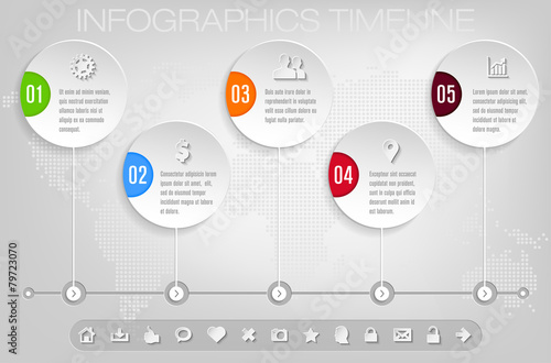 Timeline and frames - modern infographic template