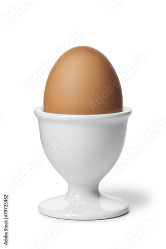 Boiled egg in an eggcup photo