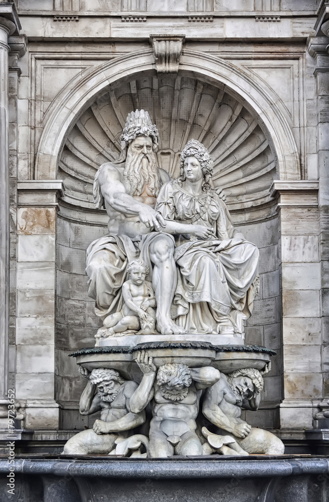 Neptune Fountain in Albertina Museum Palace, Vienna