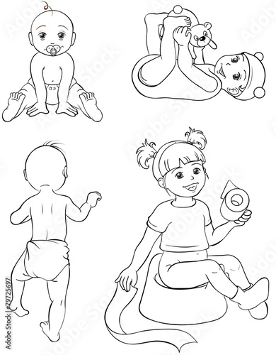 Ausmalbild Kleinkinder Krabbelgruppe
