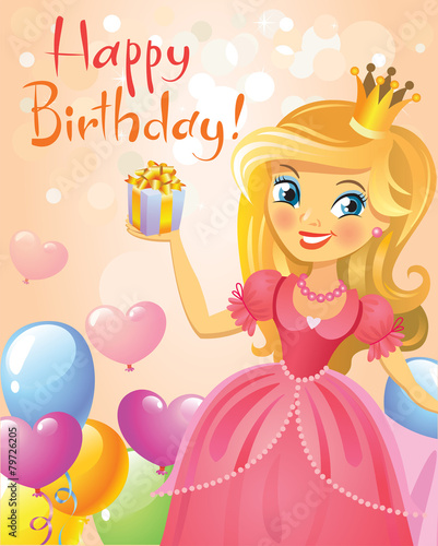 Happy Birthday, Princess, greeting card.