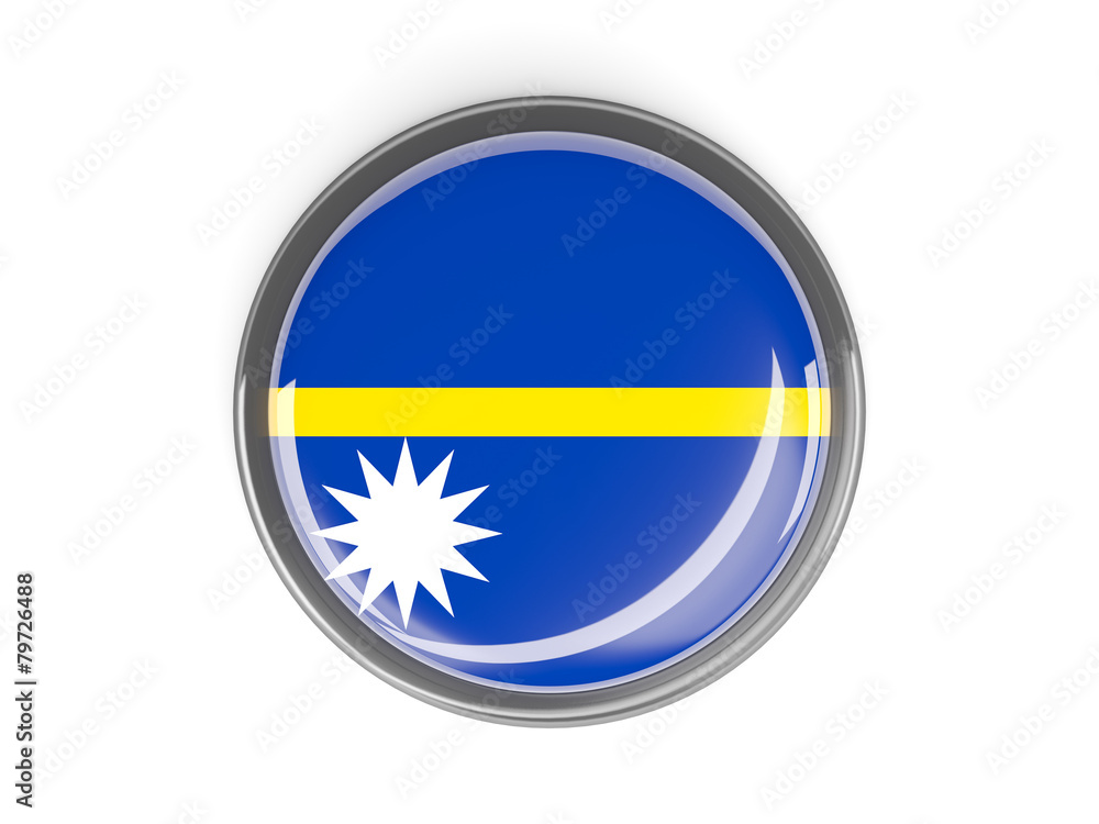 Fototapeta premium Round button with flag of nauru
