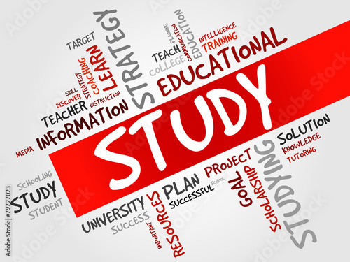 STUDY word cloud, education concept